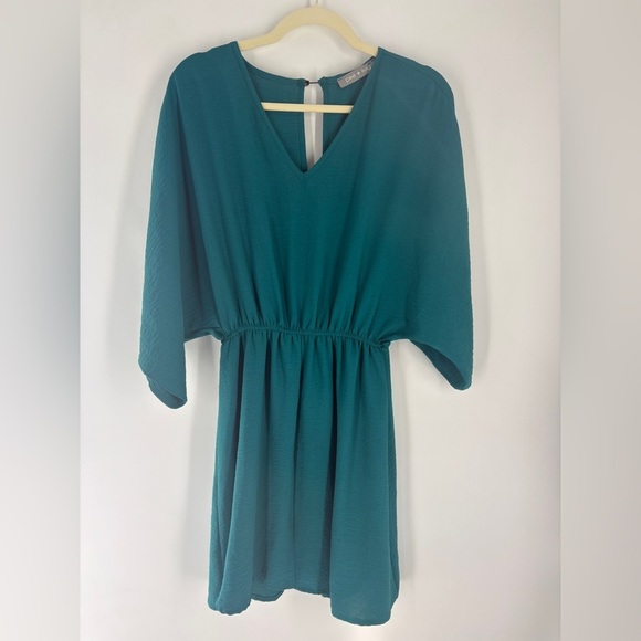 Pixi + Ivy Teal V-Neck Dress - Picture 3 of 10